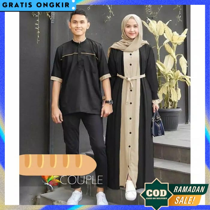 Baju Couple Lebaran Pasangan Remaja Suami Istri Terbaru 2023 Serimbit Dress Muslim Wanita Remaja Cou