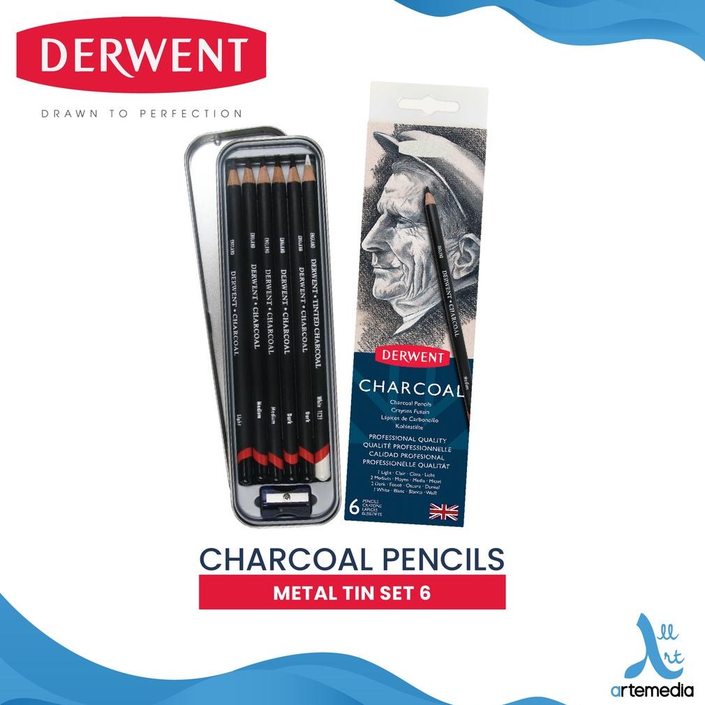 

Pensil Arang Derwent Charcoal 6 Pencil Metal Tin Set
