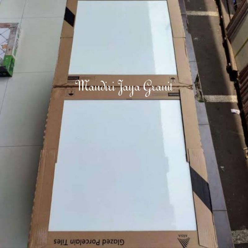 Granit Lantai 60x60 Kw Lokal Arna Vitery White Putih Polos Glossy