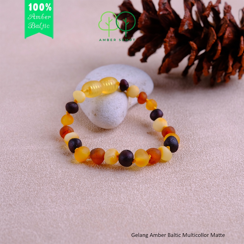 Gelang Amber Baltic Multicolor Matte [New Born - Dewasa]