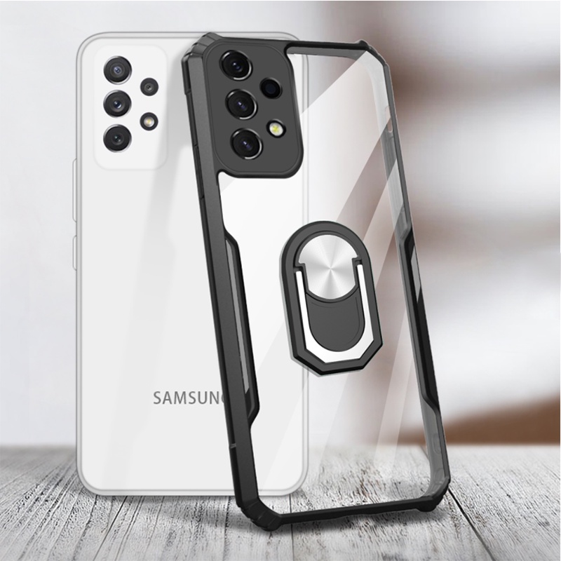 Holder Casing Samsung Galaxy A6 J4 J6 J8 J7 Plus 2018 J7 2017 J7 Prime J7 Pro J730 Case Anti Jatuh Stand Penyangga Transparan SoftCase