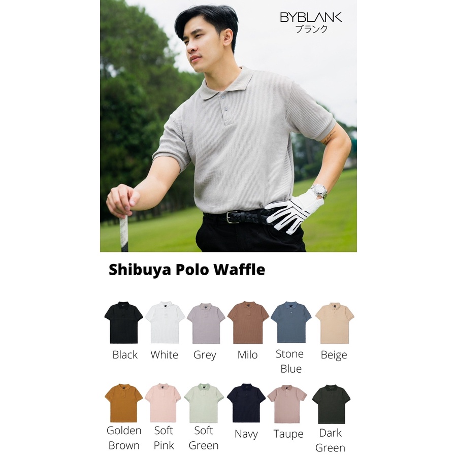 Kaos POLO WAFFLE Pria Premium / Kaos Pria Berkerah - Blank Apparel - Shibuya Polo Waffle