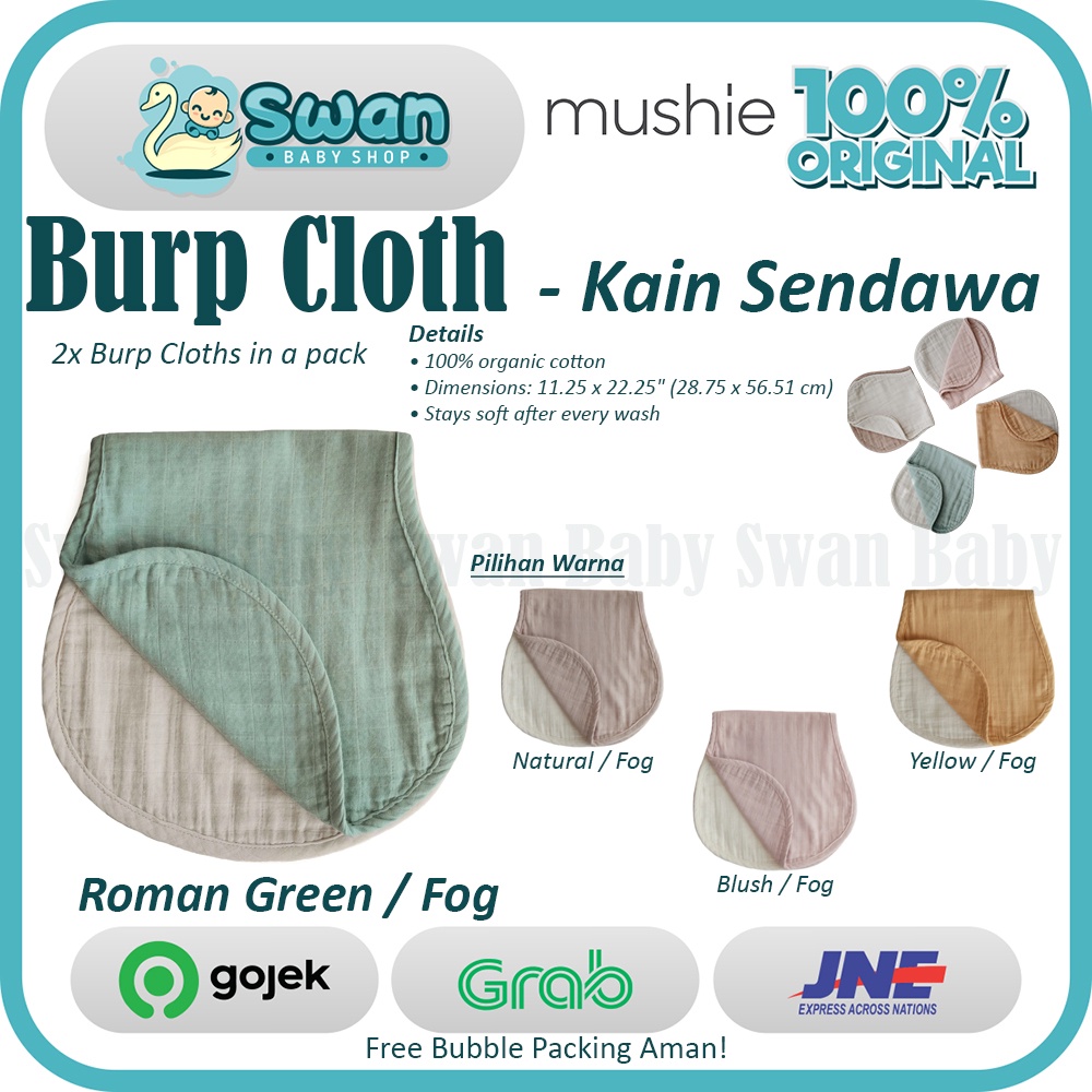 Mushie Burp Cloth Cotton 2-Pack / Kain Sendawa Muslin