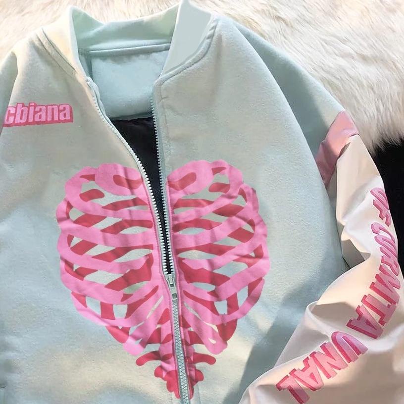 [ART. 6630] Jaket Baseball Wanita | S11 Dream Heart Varsity Korea Style | Baju Wanita | Jacket Wanit