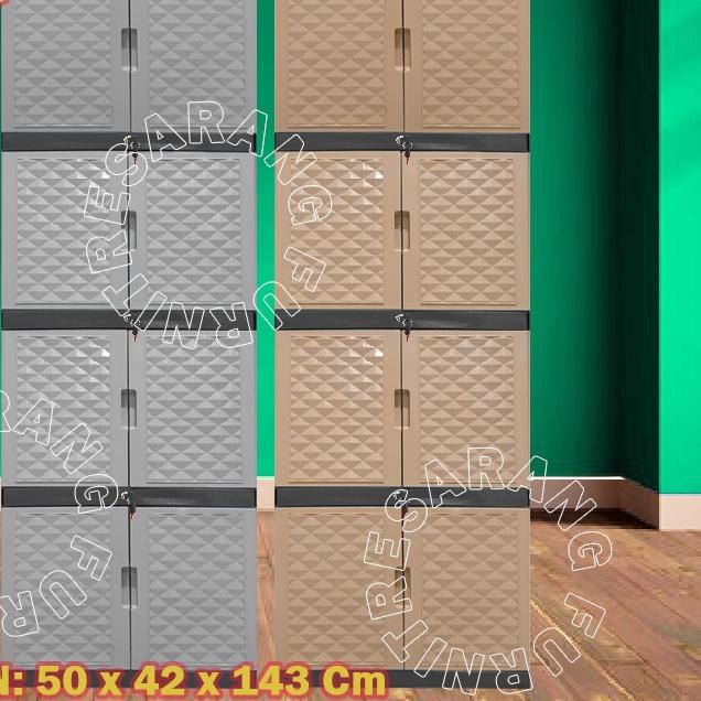 ➬ FULL KUNCI LEMARI PAKAIAN PLASTIK FULL KUNCI 4 SUSUN LEMARI TABITHA PENGUNCIAN TABITHA 4 SUSUN ✭