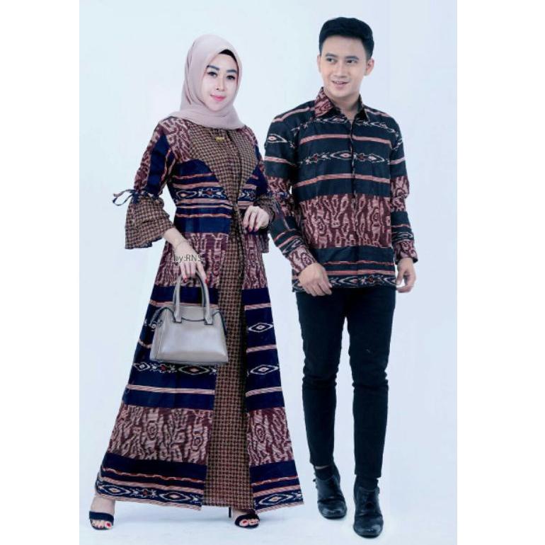 [ART. 4682] Gamis Couple Sarimbit Suami Istri Murah Pasangan Muslim Couple Baju Gamis Batik Jazzy Or