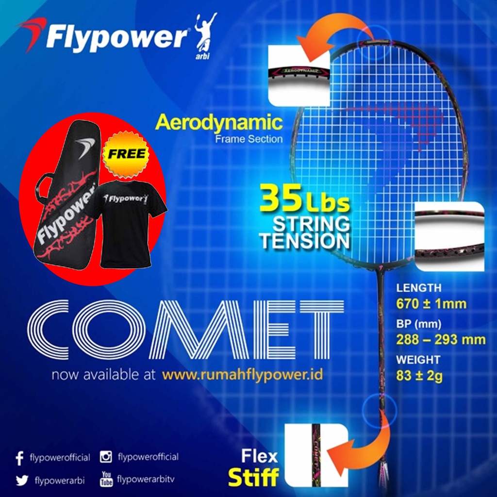 Raket Badminton Flypower Comet Original