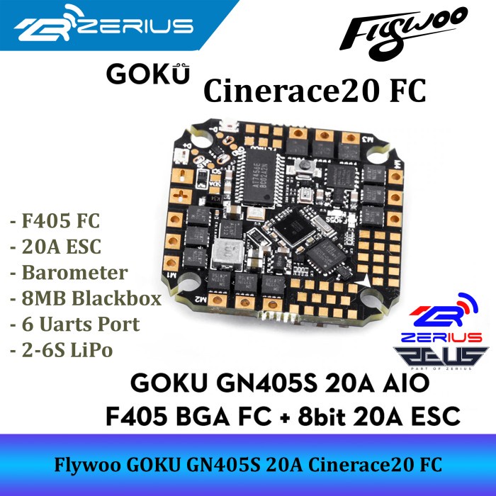 Terlaris Flywoo Fc Goku Gn 405S 20A Esc Aio 2-6S Cinerace Fc Cinerace20