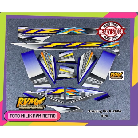 Striping motor yamaha Fiz R 2004/2005 biru putih