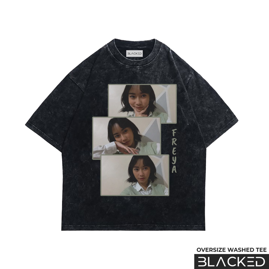 KAOS JKT48 FREYA JAYAWARDANA OVERSIZE / STONEWASH / OVERSIZED WASHED TEES / BAJU OVER SIZE JKT48