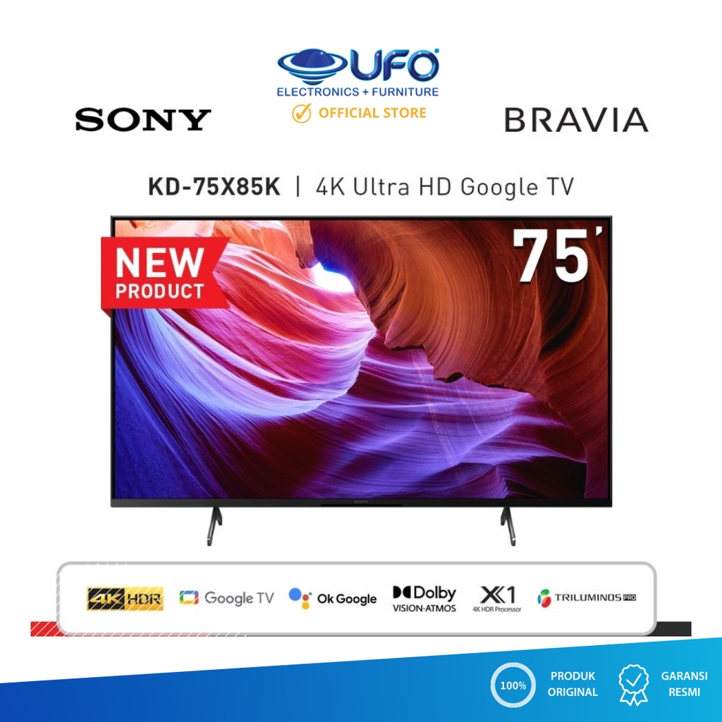 Sony 75 Inch LED TV Smart Android Google TV 4K HDR KD75X85K