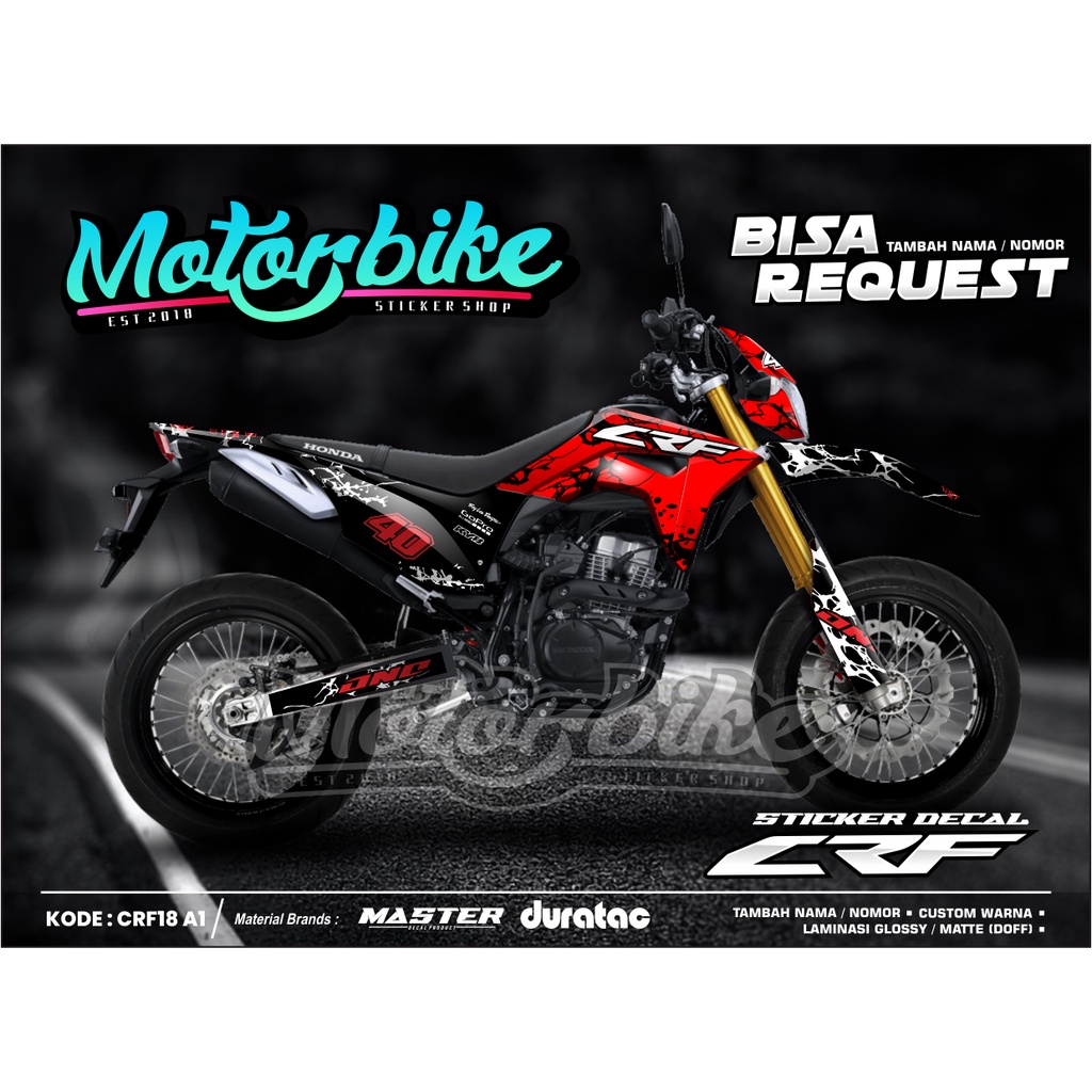 Decal CRF 150 L Fullbody VENOM Trail supermoto - Decal Stiker Motor CRF 150 L Variasi Motor CRF - Ak