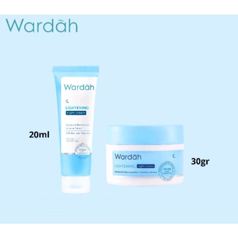 WARDAH LIGHTENING NIGHT CREAM KRIM WAJAH WARDAH NIACINAMIDE 20gr&amp;30gr