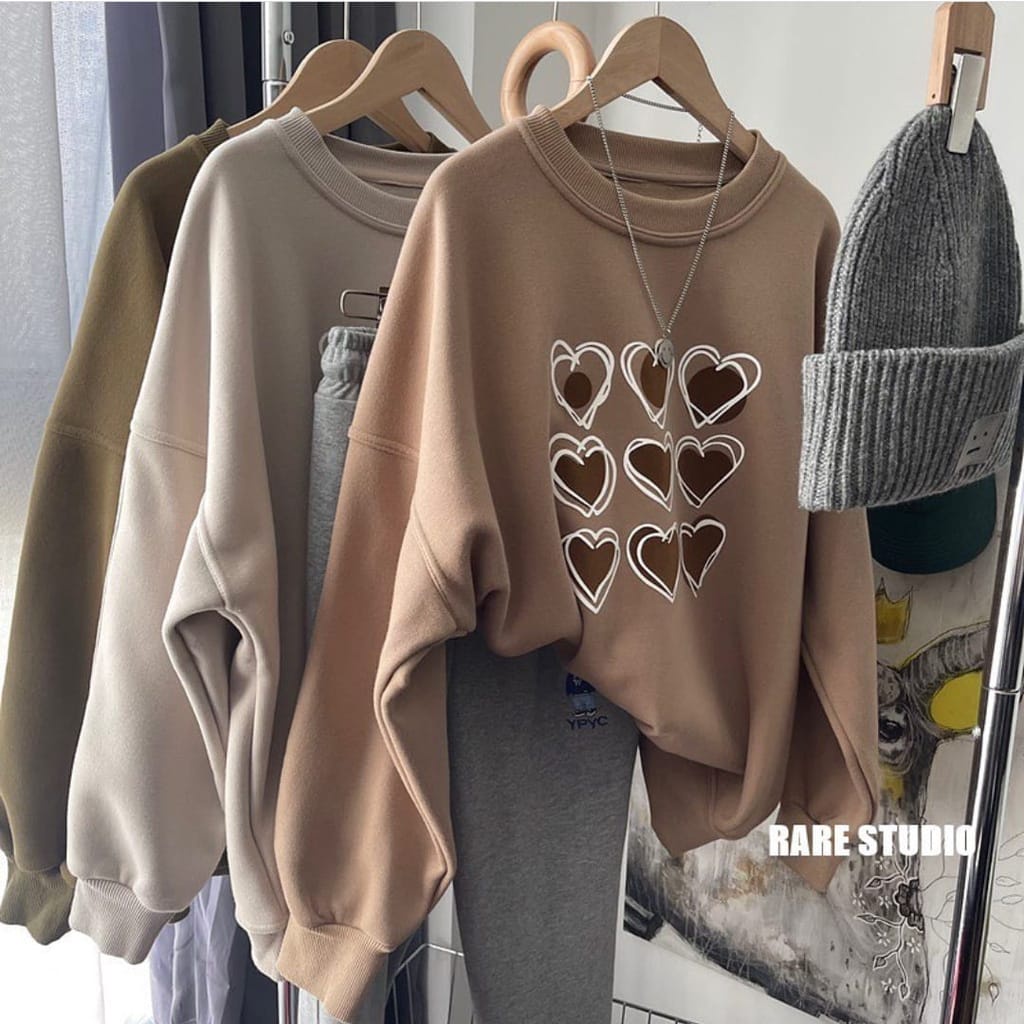 MINI LOVE CREWNECK SWEATER OVERSIZE TERBARU  STYLE WANITA