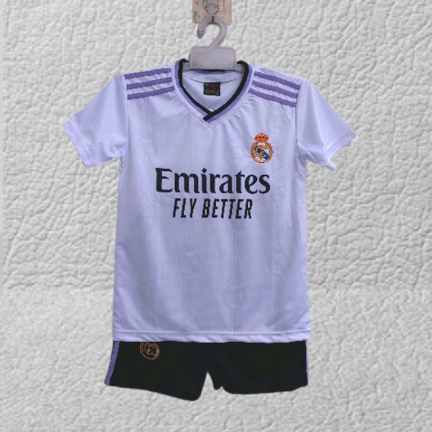 COD BISA NAME SET JERSEY BAJU BOLA ANAK REALMADRID HOME KIDS PRINTING USIA 6-15THN AURI SPORT LOGO BORDIR