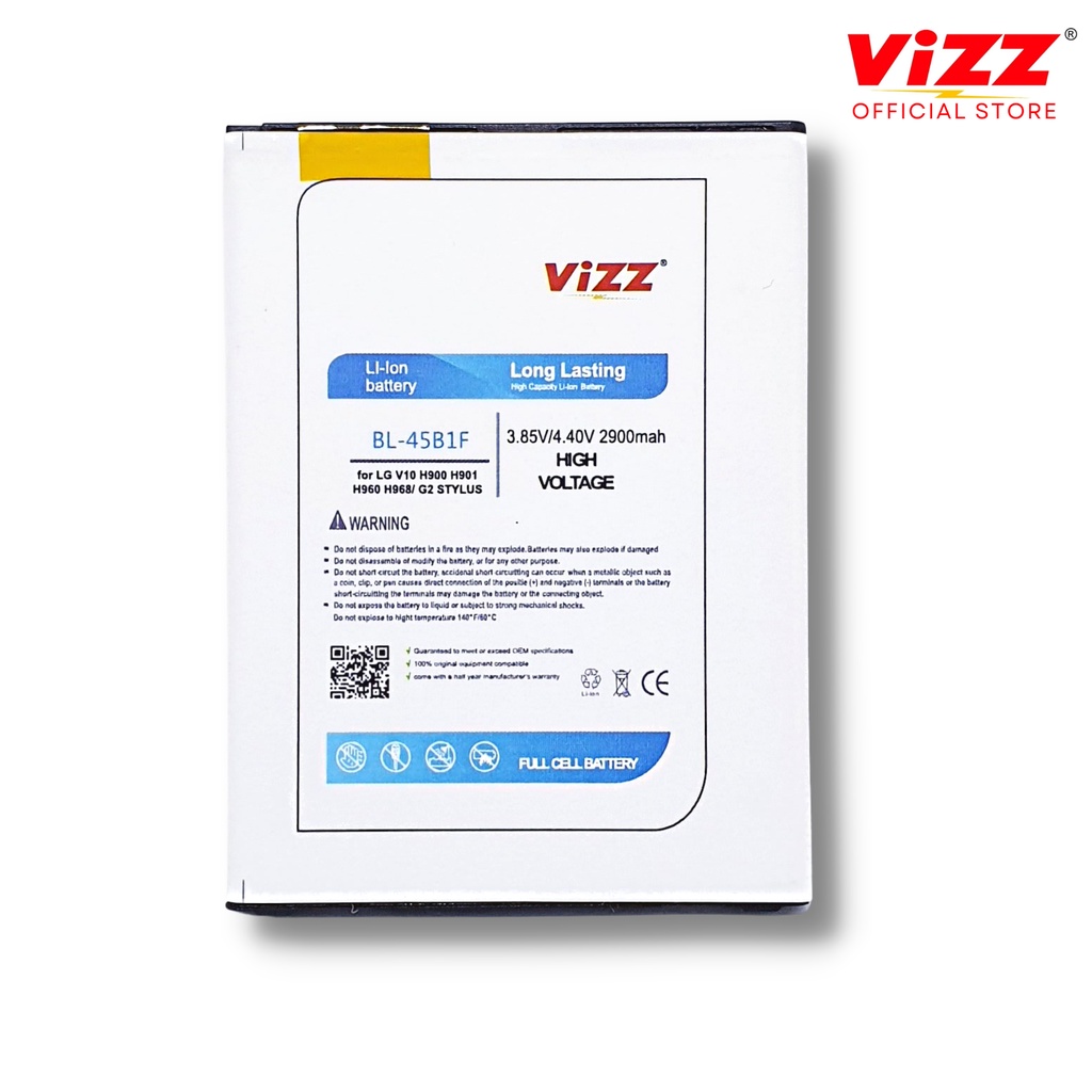 VIZZ Baterai LG BL-45B1F Batre V10 / H900 / H901 / H960 / H968 / G2 STYLUS
