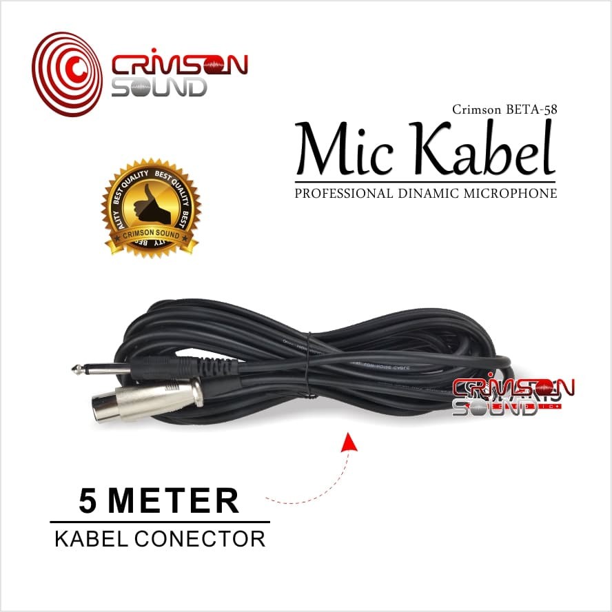 MIC Kabel FULL BESI Dynamic Microphone CRIMSON BETA-58A