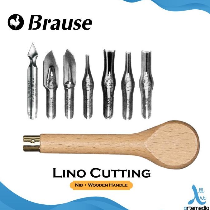 

Pisau Cukil Brause Lino Cutting Nib Wooden Handle Block Printing
