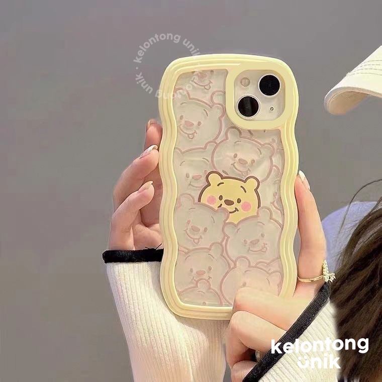 For iPhone - Pooh 2in1 Pastel Wavy Case