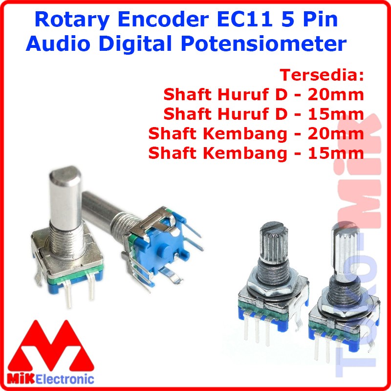 Rotary Encoder EC11 5 Pin Audio Digital Potensiometer