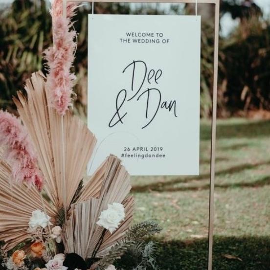 standing welcome sign