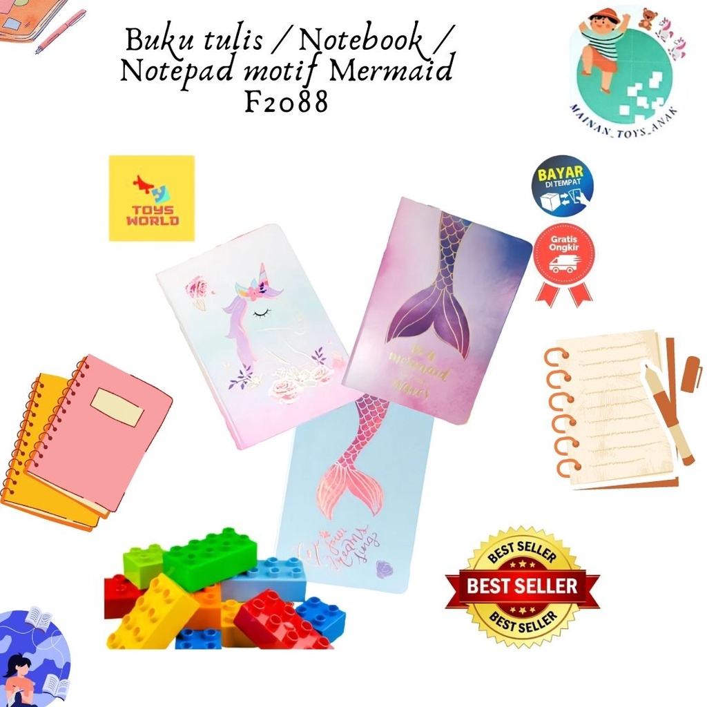 

Buku tulis / Notebook / Notepad motif Mermaid F2088
