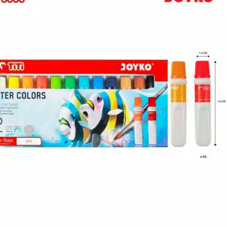 

STAR BRANDS TITI Water colors 12 colors 6ml Non-toxic cat air 12 warna WAC-6ML-12 cat air !
