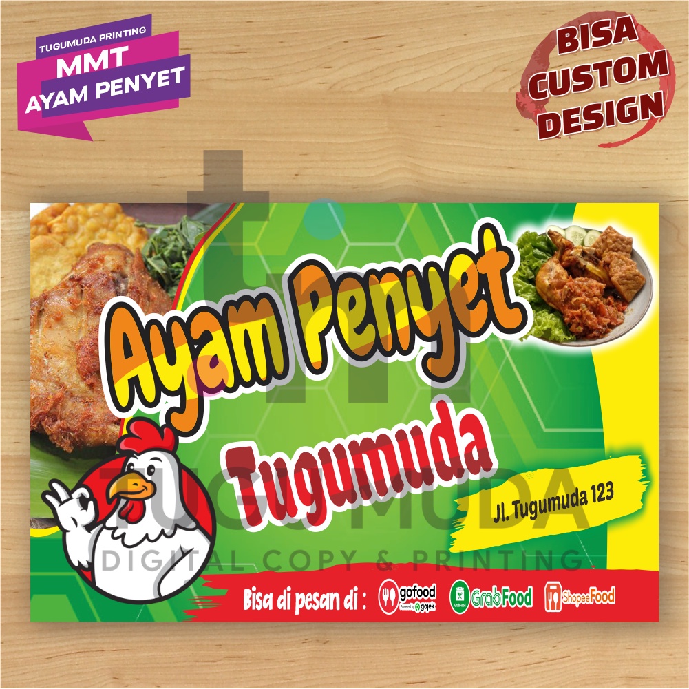 Cetak Spanduk|Banner|MMT-JUAL AYAM GEPREK-LALAPAN-SAMBAL TERASI-TERONG