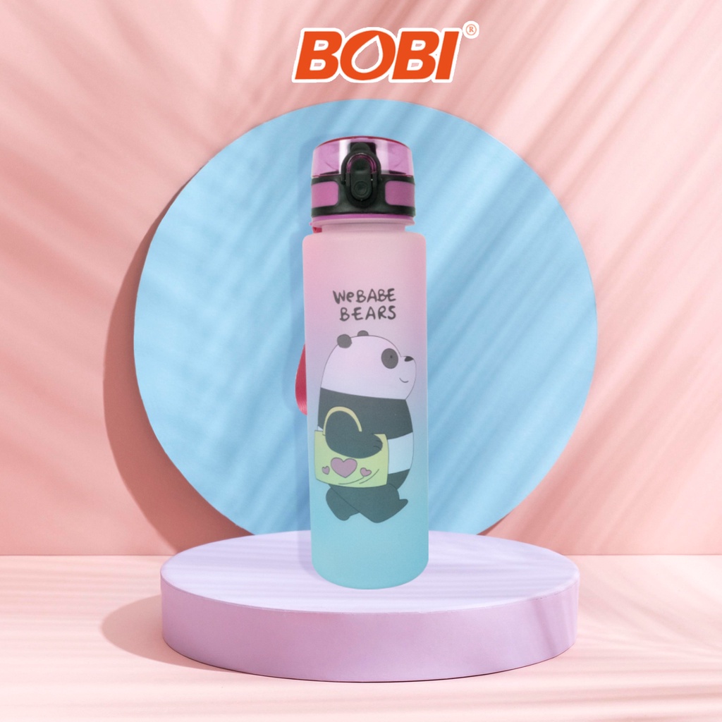 Botol Air Minum Motivasi 900ml kode BZ-268-2 / Botol Minum Viral Warna Gradasi / Botol Minum + Sticker Lucu Bobi