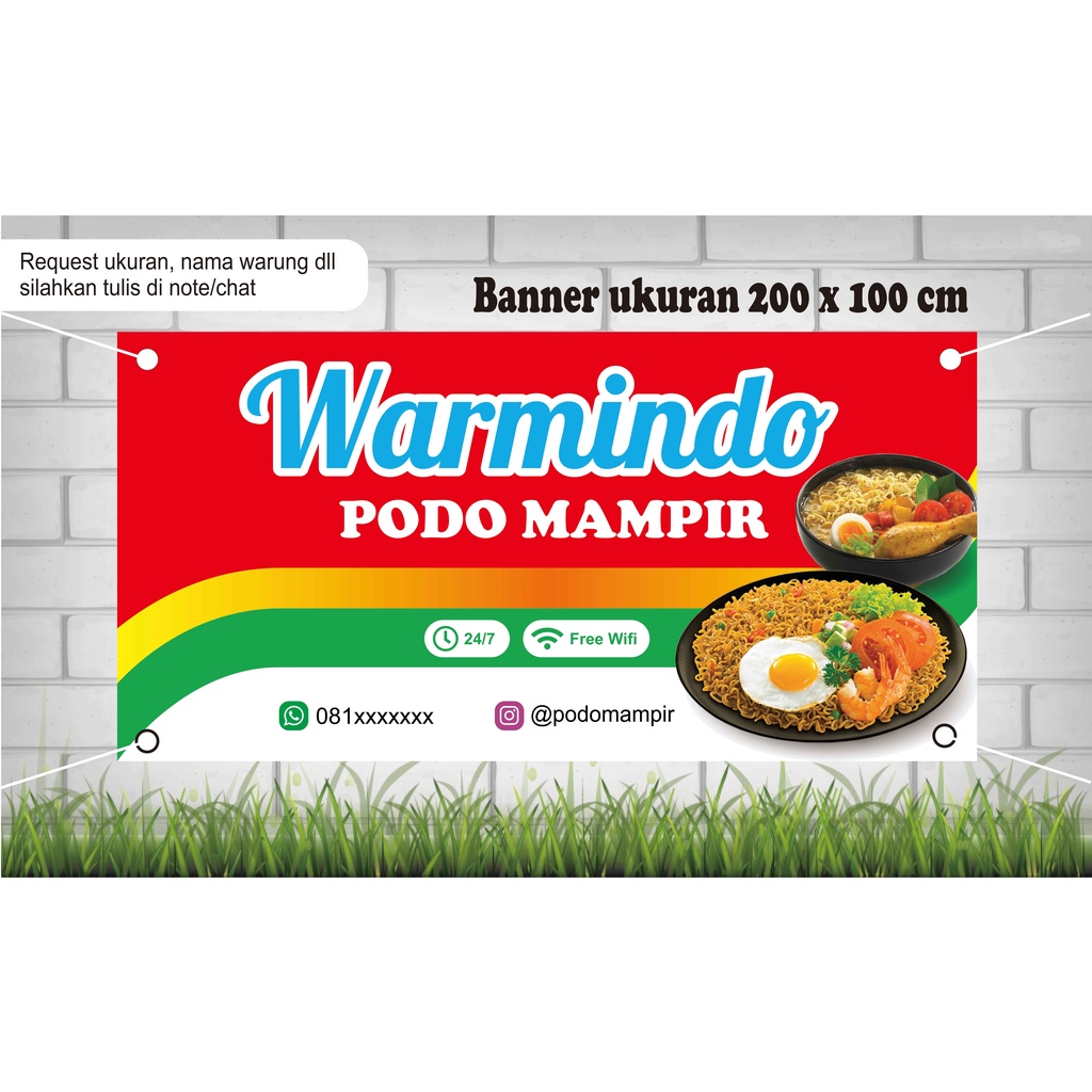 Banner Warmindo / Spanduk Warmindo / Banner Murah
