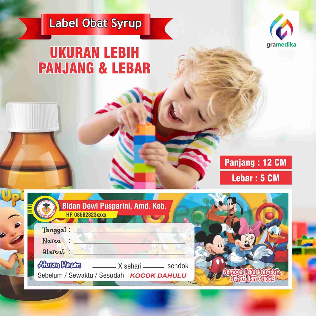 

LABEL OBAT SYRUP / ETIKET OBAT SYRUP / LABEL OBAT (isi 100 lbr)