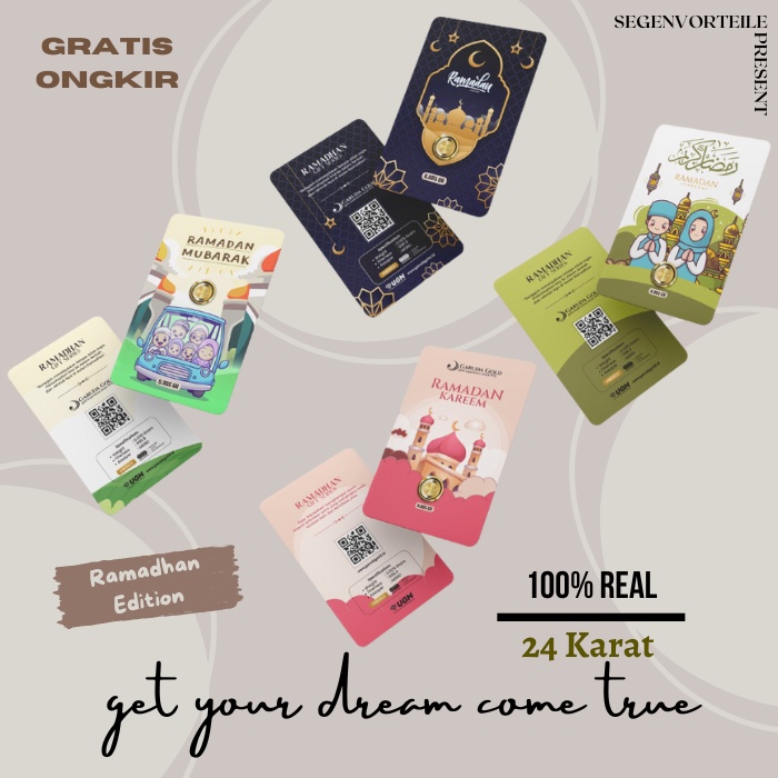 Garuda Gold Ramadhan Hijriyah 0.001 dan 0.005 Gift Series Emas Batangan Murni 24 Karat Bersertifikat