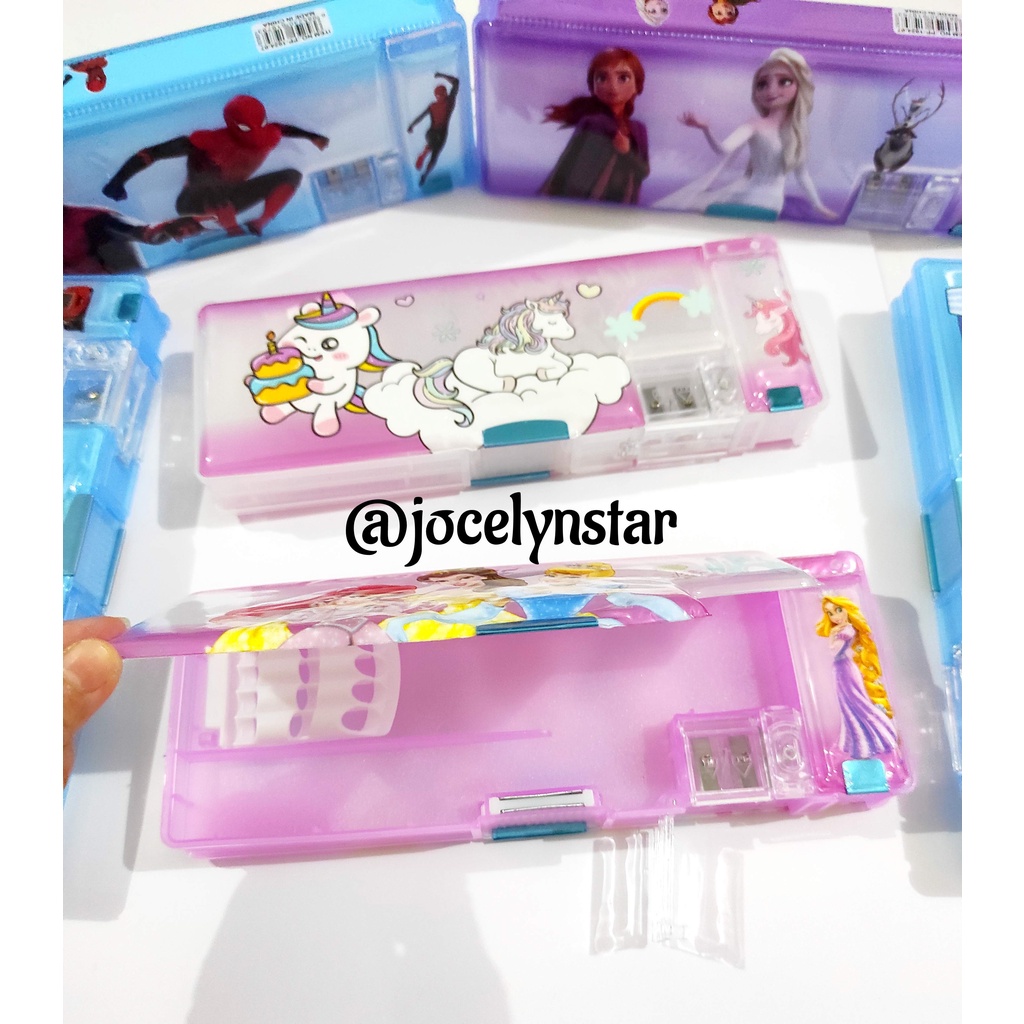 

Kotak pensil magnet semi transparan karakter Unicorn