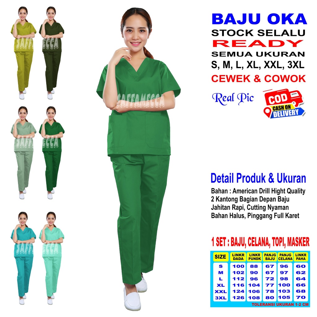 BAJU OK   BAJU OKA   SCRUB OK   SCRUB OKA  LENGAN PENDEK READY