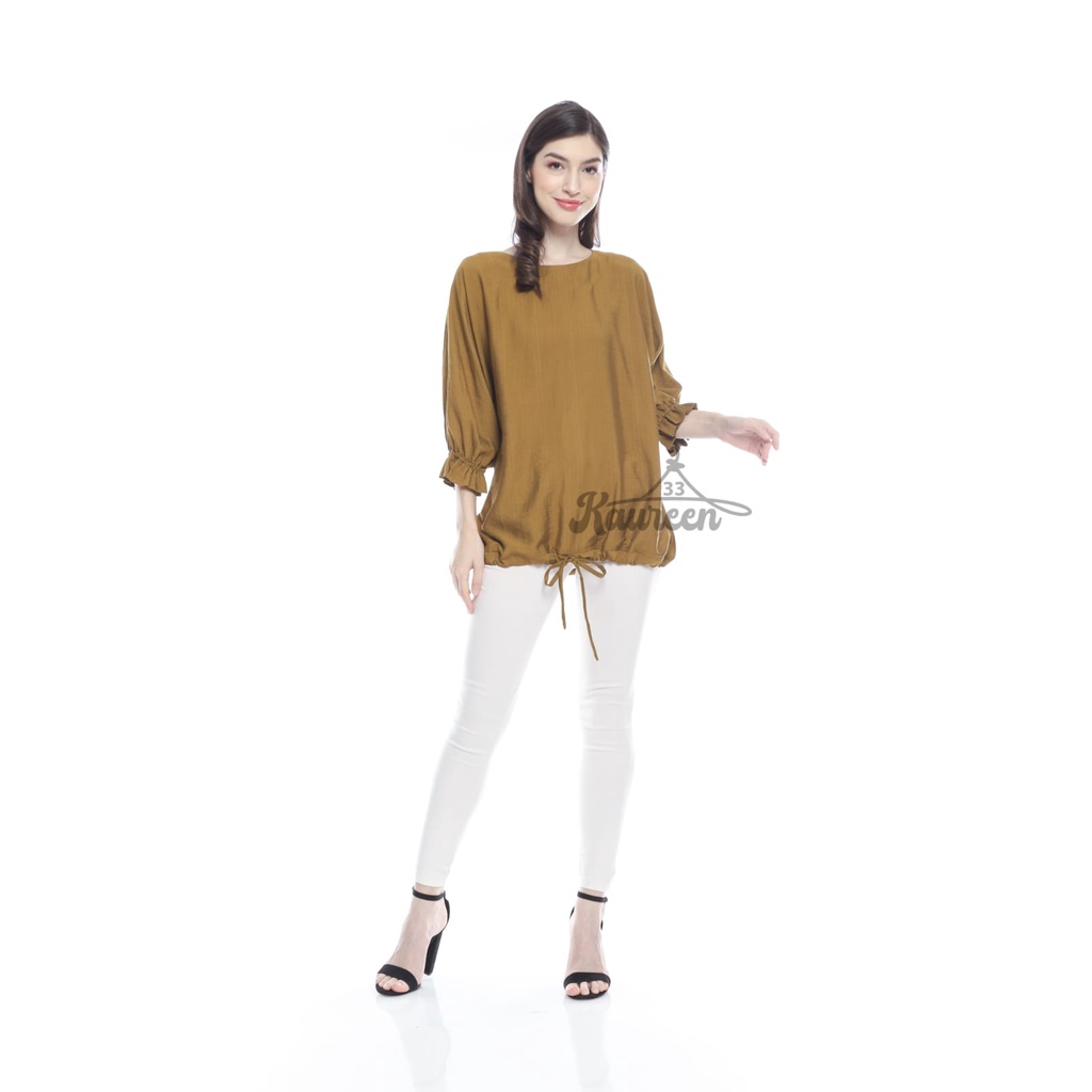 Kemeja Blouse wanita Linen Polo / Kemeja Style Korea