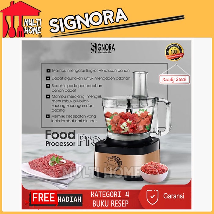 Food Processor Pro Signora Tanpa Cubic Cutter Pengolah Makanan Multi Fungsi Garansi Resmi