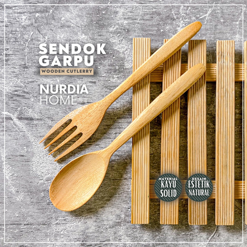 Sendok Garpu Kayu (Alat Makan) by Nurdia Home - W02