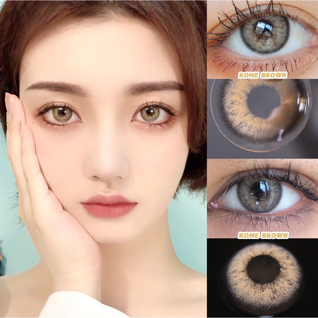 [✅COD] MYSTICEYES softlens rome series brown lensa kontak colore contact lense normal 14mm