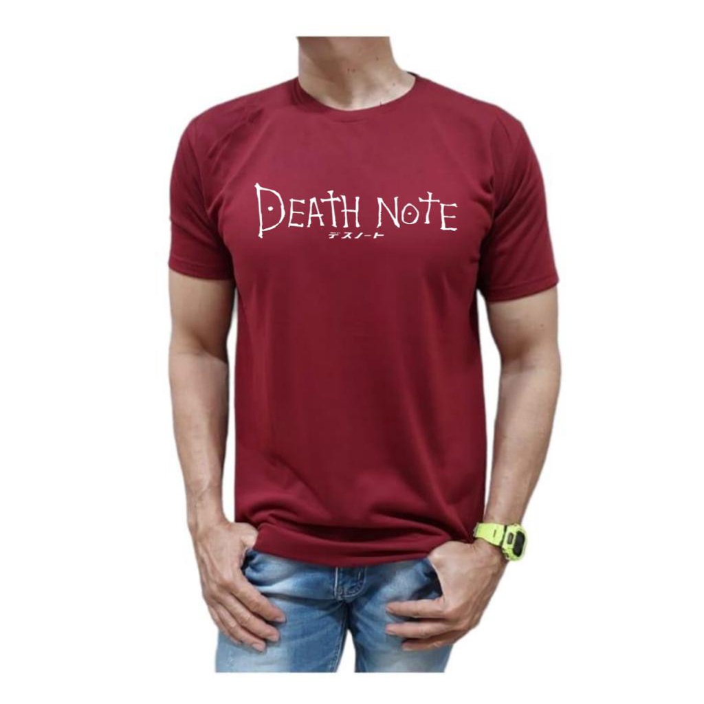 KAOS MODEL TULISAN DEATH NOTE BAHAN KATUN NYAMAN DI PAKAI KUALITAS PREMIUM