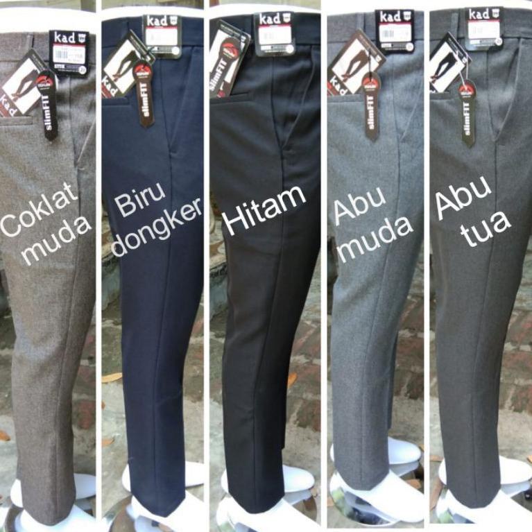 ヷ Mickonova Celana Kantor Panjang Pria Slimfit Formal Clana Kain Cowok Slim Fit Bahan Kain Wool Kant