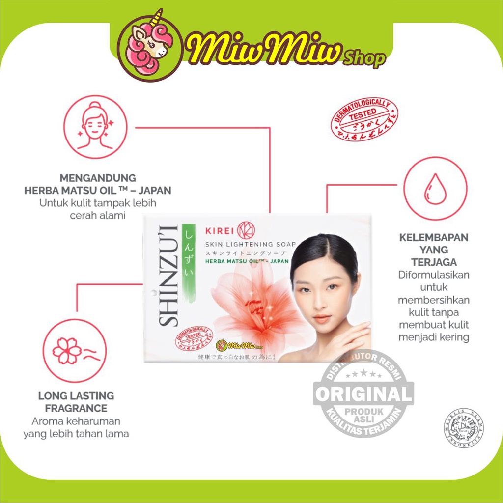 SHINZU'I Skin Lightening Bar Soap (Shinzui Sabun Mandi Batang Pencerah Kulit)