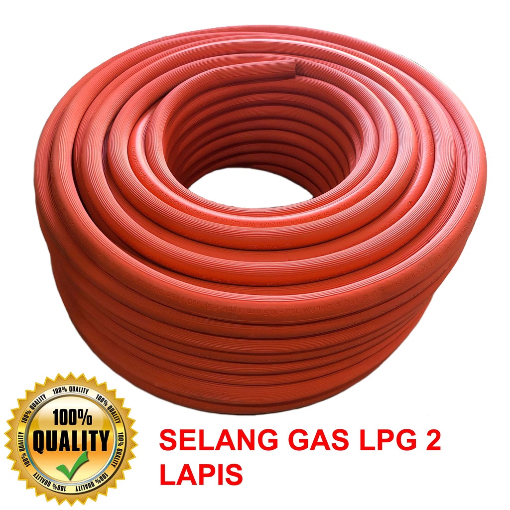 SELANG GAS ROLL LPG 2 LAPIS ORANGE HARGA PER METER