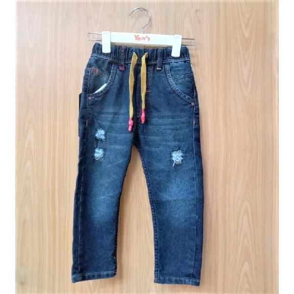 A.I.U.E.O Celana Panjang Jeans Sobek Anak Laki-Laki Blue P086