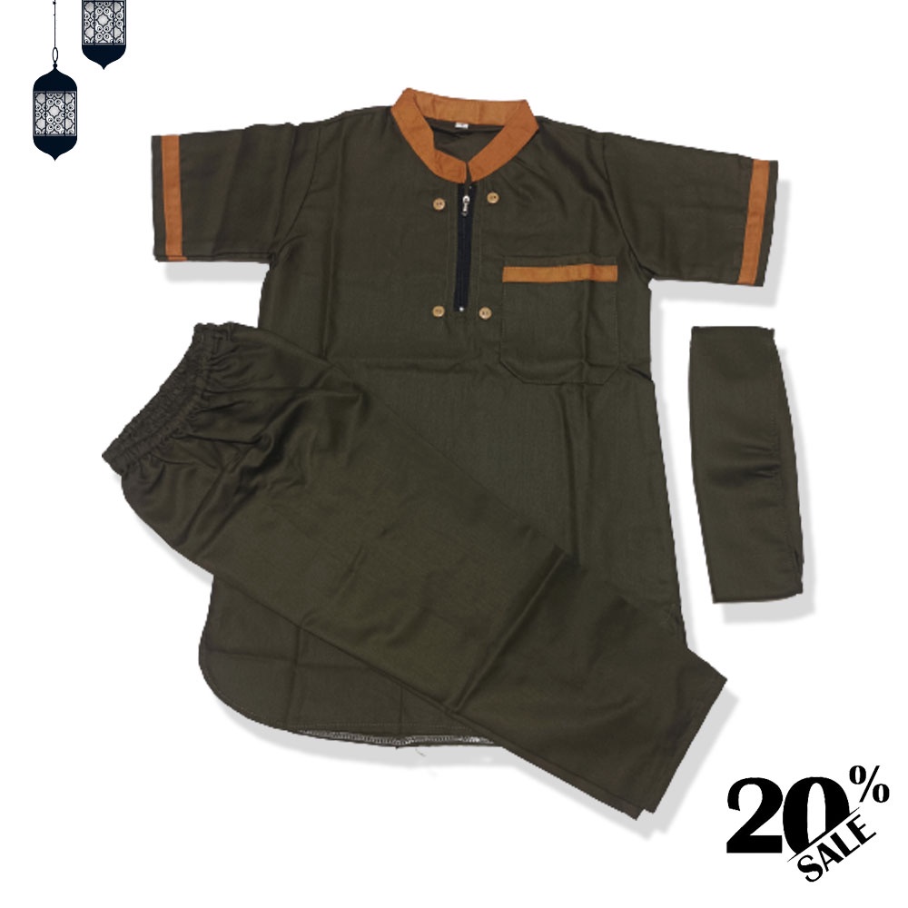 Alyassir - Baju Koko Anak Laki Laki / Setelan Toyobo Anak Tanggung / Baju Koko Hijau Anak Terlaris /