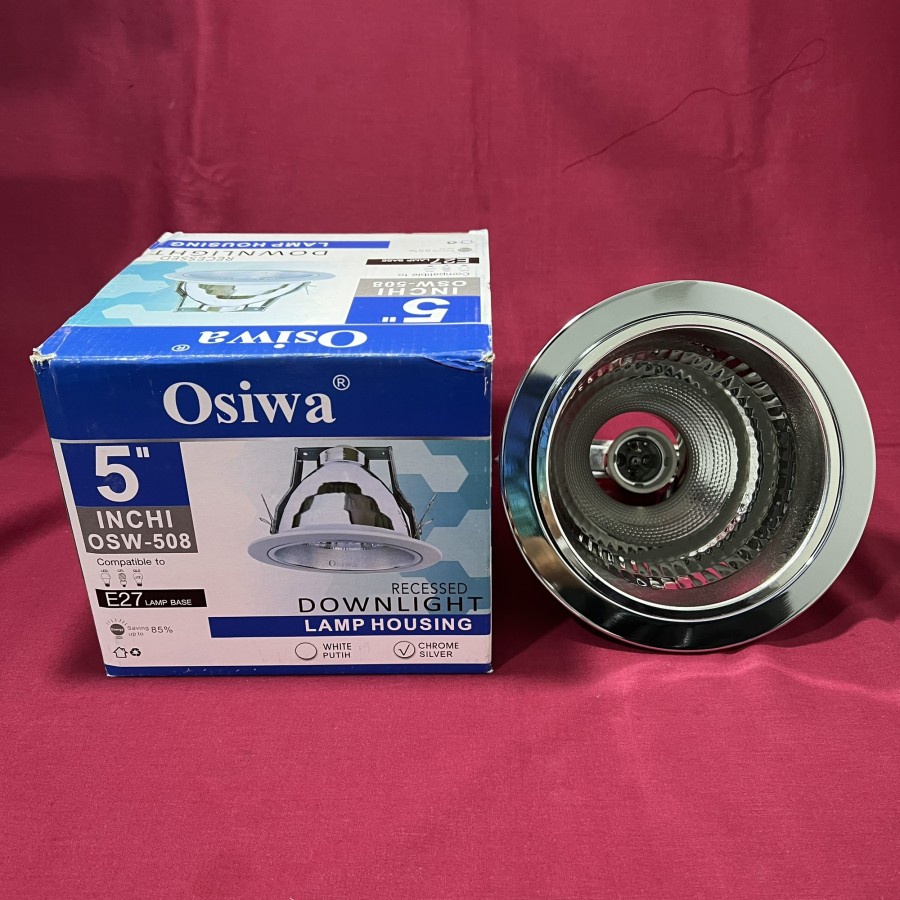 OSW508 Fitting DownLight Rumah Lampu E27 5" Silver Osiwa
