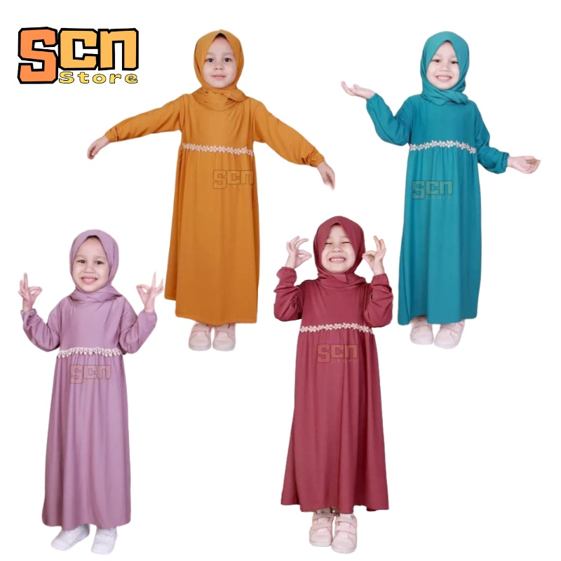 Gamis anak perempuan usia 3-12 tahun / Pakaian muslim anak perempuan