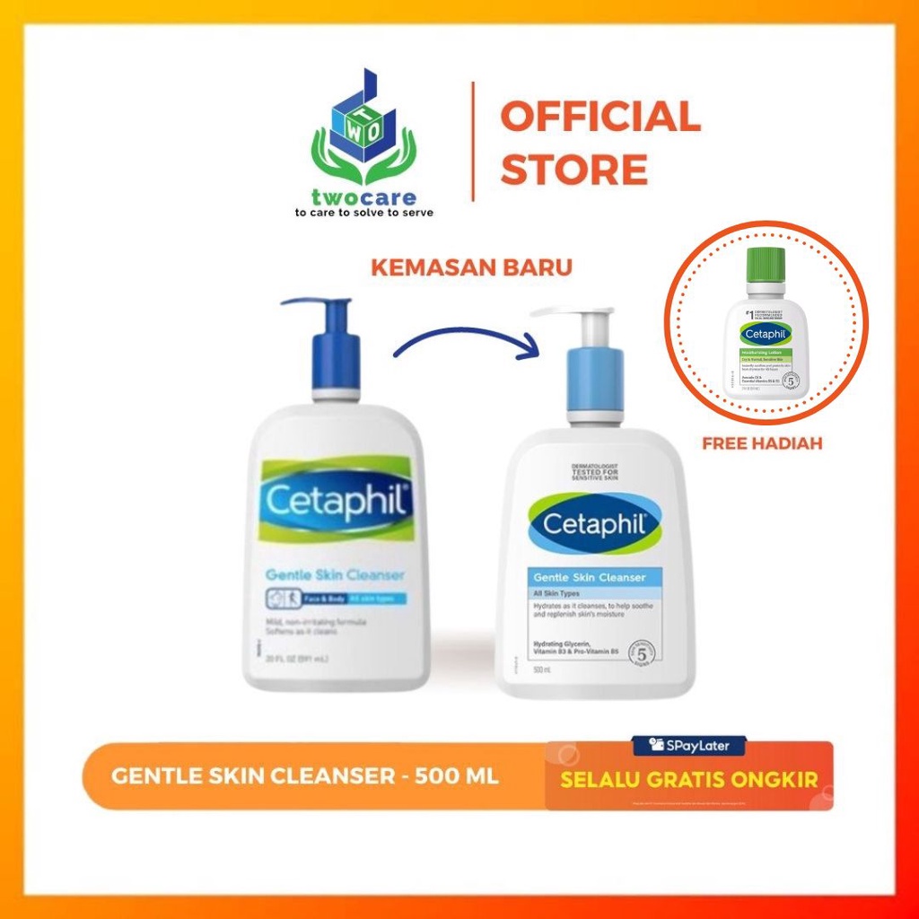 Cetaphil Gentle Skin Cleanser 500ml Sabun Pembersih Muka untuk Skin Care Cocok Untuk Segala Jenis Kulit