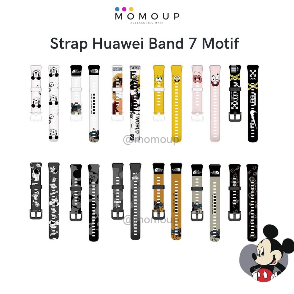 Strap Huawei Band 7 Motif Lucu Tali Jam Huawei Band 7 Bahan Silikon Motif Printing Gambar