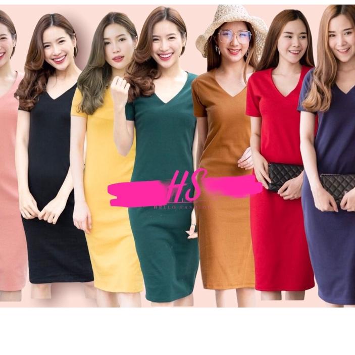 Termurah  CASUAL DRESS VKEI/DRESS LEHER V/DRESS WANITA VKEI/REALPICT