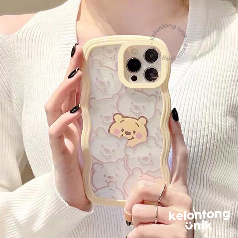 For iPhone - Pooh 2in1 Pastel Wavy Case